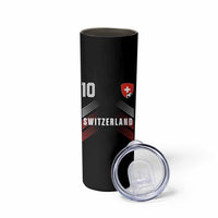 Switzerland Soccer Sports Graphic Number 10 Jersey Style Skinny Tumbler Proud Swiss Football Fans Game Day Pride