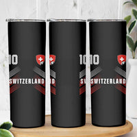 Switzerland Soccer Sports Graphic Number 10 Jersey Style Skinny Tumbler Proud Swiss Football Fans Game Day Pride