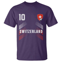 Switzerland Soccer Sports Graphic Number 10 Jersey Style T Shirt Proud Swiss Football Fans Game Day Pride