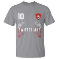 Switzerland Soccer Sports Graphic Number 10 Jersey Style T Shirt Proud Swiss Football Fans Game Day Pride