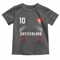Switzerland Soccer Sports Graphic Number 10 Jersey Style Toddler T Shirt Proud Swiss Football Fans Game Day Pride