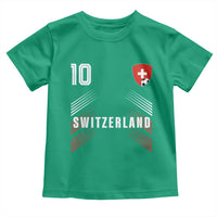 Switzerland Soccer Sports Graphic Number 10 Jersey Style Toddler T Shirt Proud Swiss Football Fans Game Day Pride
