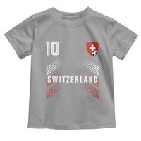 Switzerland Soccer Sports Graphic Number 10 Jersey Style Toddler T Shirt Proud Swiss Football Fans Game Day Pride