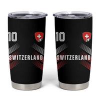 Switzerland Soccer Sports Graphic Number 10 Jersey Style Tumbler Cup Proud Swiss Football Fans Game Day Pride