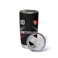 Switzerland Soccer Sports Graphic Number 10 Jersey Style Tumbler Cup Proud Swiss Football Fans Game Day Pride