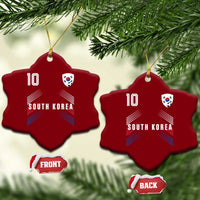 South Korea Soccer Sports Graphic Number 10 Jersey Style Ceramic Ornament Proud Korean Football Fans Game Day Pride