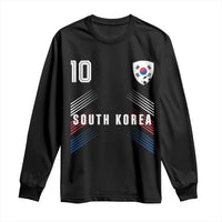 South Korea Soccer Sports Graphic Number 10 Jersey Style Long Sleeve Shirt Proud Korean Football Fans Game Day Pride