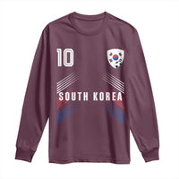 South Korea Soccer Sports Graphic Number 10 Jersey Style Long Sleeve Shirt Proud Korean Football Fans Game Day Pride