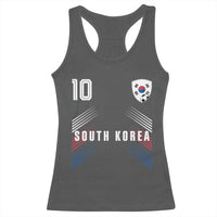 South Korea Soccer Sports Graphic Number 10 Jersey Style Racerback Tank Top Proud Korean Football Fans Game Day Pride