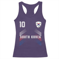 South Korea Soccer Sports Graphic Number 10 Jersey Style Racerback Tank Top Proud Korean Football Fans Game Day Pride