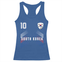 South Korea Soccer Sports Graphic Number 10 Jersey Style Racerback Tank Top Proud Korean Football Fans Game Day Pride