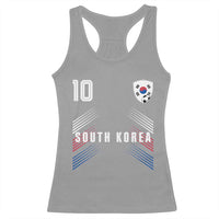 South Korea Soccer Sports Graphic Number 10 Jersey Style Racerback Tank Top Proud Korean Football Fans Game Day Pride