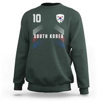 South Korea Soccer Sports Graphic Number 10 Jersey Style Sweatshirt Proud Korean Football Fans Game Day Pride