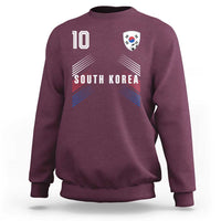 South Korea Soccer Sports Graphic Number 10 Jersey Style Sweatshirt Proud Korean Football Fans Game Day Pride