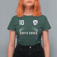South Korea Soccer Sports Graphic Number 10 Jersey Style T Shirt For Women Proud Korean Football Fans Game Day Pride
