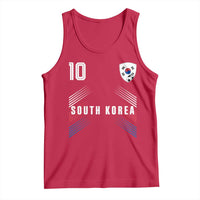South Korea Soccer Sports Graphic Number 10 Jersey Style Tank Top Proud Korean Football Fans Game Day Pride