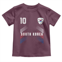 South Korea Soccer Sports Graphic Number 10 Jersey Style Toddler T Shirt Proud Korean Football Fans Game Day Pride