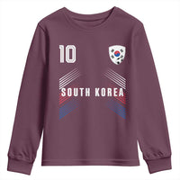 South Korea Soccer Sports Graphic Number 10 Jersey Style Youth Sweatshirt Proud Korean Football Fans Game Day Pride