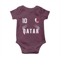 Qatar Soccer Sports Graphic Number 10 Jersey Style Baby Onesie Proud Qatari Football Fans Game Day Pride