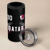 Qatar Soccer Sports Graphic Number 10 Jersey Style 4 in 1 Can Cooler Tumbler Proud Qatari Football Fans Game Day Pride