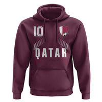 Qatar Soccer Sports Graphic Number 10 Jersey Style Hoodie Proud Qatari Football Fans Game Day Pride