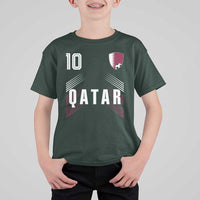 Qatar Soccer Sports Graphic Number 10 Jersey Style T Shirt For Kid Proud Qatari Football Fans Game Day Pride