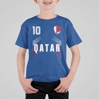 Qatar Soccer Sports Graphic Number 10 Jersey Style T Shirt For Kid Proud Qatari Football Fans Game Day Pride