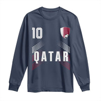 Qatar Soccer Sports Graphic Number 10 Jersey Style Long Sleeve Shirt Proud Qatari Football Fans Game Day Pride