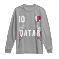 Qatar Soccer Sports Graphic Number 10 Jersey Style Long Sleeve Shirt Proud Qatari Football Fans Game Day Pride