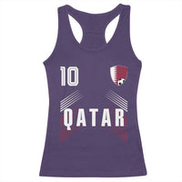 Qatar Soccer Sports Graphic Number 10 Jersey Style Racerback Tank Top Proud Qatari Football Fans Game Day Pride