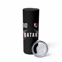 Qatar Soccer Sports Graphic Number 10 Jersey Style Skinny Tumbler Proud Qatari Football Fans Game Day Pride