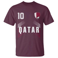 Qatar Soccer Sports Graphic Number 10 Jersey Style T Shirt Proud Qatari Football Fans Game Day Pride