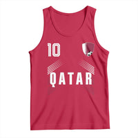 Qatar Soccer Sports Graphic Number 10 Jersey Style Tank Top Proud Qatari Football Fans Game Day Pride