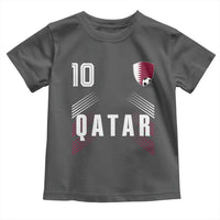 Qatar Soccer Sports Graphic Number 10 Jersey Style Toddler T Shirt Proud Qatari Football Fans Game Day Pride
