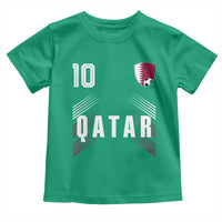 Qatar Soccer Sports Graphic Number 10 Jersey Style Toddler T Shirt Proud Qatari Football Fans Game Day Pride
