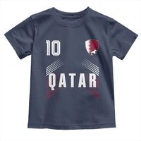 Qatar Soccer Sports Graphic Number 10 Jersey Style Toddler T Shirt Proud Qatari Football Fans Game Day Pride