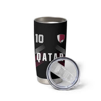 Qatar Soccer Sports Graphic Number 10 Jersey Style Tumbler Cup Proud Qatari Football Fans Game Day Pride