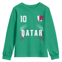 Qatar Soccer Sports Graphic Number 10 Jersey Style Youth Sweatshirt Proud Qatari Football Fans Game Day Pride