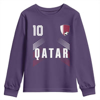 Qatar Soccer Sports Graphic Number 10 Jersey Style Youth Sweatshirt Proud Qatari Football Fans Game Day Pride