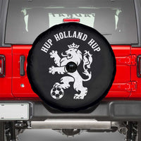 Hup Holland Hup Netherlands Crowned Lion Rampant Playing Football Graphic Spare Tire Cover Nederlands Coat of Arms Inspo Dutch Soccer Fans