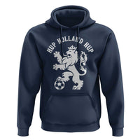 Hup Holland Hup Netherlands Crowned Lion Rampant Playing Football Graphic Hoodie Nederlands Coat of Arms Inspo Dutch Soccer Fans