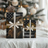 Lion of Judah Faith Patriotic Christian Wrapping Paper Roll Jesus Praying with Cross American Flag