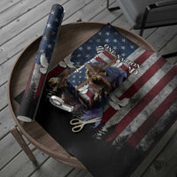 One Nation Under God Christian Wrapping Paper Roll Jesus Portrait with American Flag Doves Patriotic