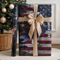 One Nation Under God Christian Wrapping Paper Roll Jesus Portrait with American Flag Doves Patriotic