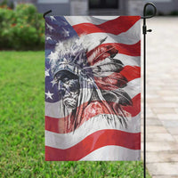 Patriotic Native American Chief Feather Headdress Garden Flag Indigenous Pride USA Flag Heritage Gift