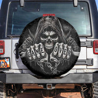 Grim Reaper Game Over Skeletal Fists Spare Tire Cover Badass Gothic Biker Skull Dark Fantasy Offroad Decor