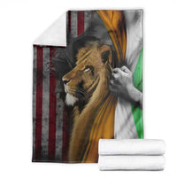 Irish American Heritage Lion of Judah Throw Blanket Patriotic Christian Jesus Crown of Thorns Faith Gift