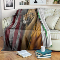 Irish American Heritage Lion of Judah Throw Blanket Patriotic Christian Jesus Crown of Thorns Faith Gift