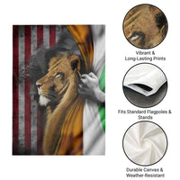Irish American Heritage Lion of Judah Garden Flag Patriotic Christian Jesus Crown of Thorns Faith Gift
