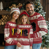 Viral Basketball Pointing Huddle Ugly Christmas Sweater Funny Women Sports Culture Meme Yellow Silhouette Graphic